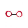 Anonymo handcuffs, velour, red, 24 cm - 9