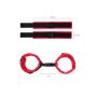 Anonymo handcuffs, velour, red, 24 cm - 2