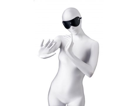 Maska BDSM Anonymo skóra PU czarna 24 cm - 2