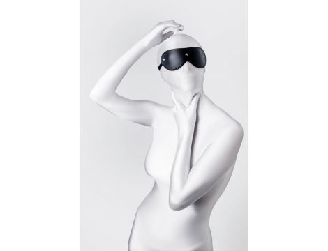 Maska BDSM Anonymo skóra PU czarna 24 cm - 3