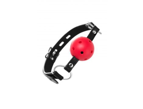 Knebel BDSM Anonymo regulowany czerwono czarny 64 cm - 2