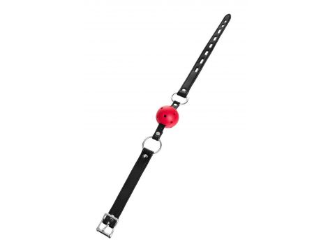 Knebel BDSM Anonymo regulowany czerwono czarny 64 cm - 8