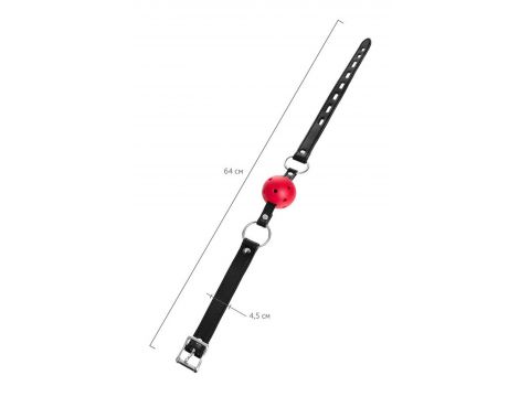 Knebel BDSM Anonymo regulowany czerwono czarny 64 cm - 7