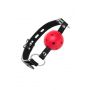 Knebel BDSM Anonymo regulowany czerwono czarny 64 cm - 3