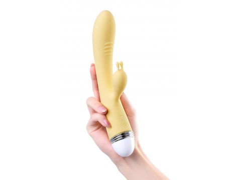 Wibrator króliczek Flovetta Aster silikonowy żółty USB 22 cm - 4
