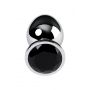 Silver anal plug TOYFA Metal with black round-shaped gem - 6