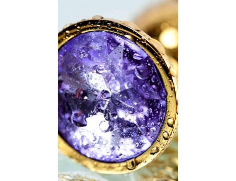 Golden anal plug TOYFA Metal,with a amethyst colored gem - 10