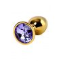 Golden anal plug TOYFA Metal,with a amethyst colored gem - 9