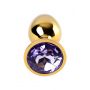 Golden anal plug TOYFA Metal,with a amethyst colored gem - 7