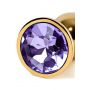 Golden anal plug TOYFA Metal,with a amethyst colored gem - 5