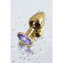 Golden anal plug TOYFA Metal,with a amethyst colored gem - 10
