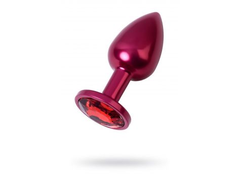 Red anal plug TOYFA Metal with a red colored gem - 2