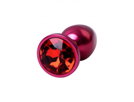 Red anal plug TOYFA Metal with a red colored gem - 6