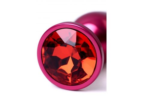 Red anal plug TOYFA Metal with a red colored gem - 7