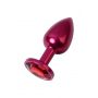 Red anal plug TOYFA Metal with a red colored gem - 4