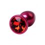 Red anal plug TOYFA Metal with a red colored gem - 7