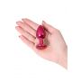 Red anal plug TOYFA Metal with a red colored gem - 6