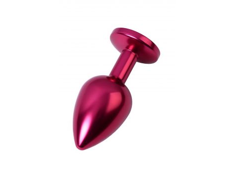 Red anal plug TOYFA Metal with black gem