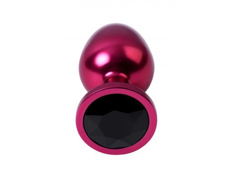 Red anal plug TOYFA Metal with black gem - 5