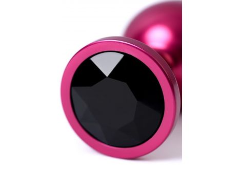 Red anal plug TOYFA Metal with black gem - 6