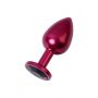 Red anal plug TOYFA Metal with black gem - 4
