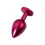 Red anal plug TOYFA Metal with black gem - 2