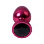 Red anal plug TOYFA Metal with black gem - 6