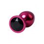 Red anal plug TOYFA Metal with black gem - 9
