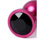 Red anal plug TOYFA Metal with black gem - 7