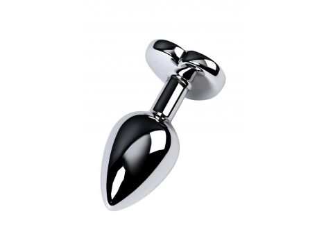 Korek analny srebrny Metal by TOYFA z fioletowym sercem 7 cm - 4