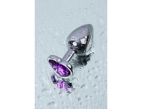 Korek analny srebrny Metal by TOYFA z fioletowym sercem 7 cm - 11