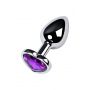 Korek analny srebrny Metal by TOYFA z fioletowym sercem 7 cm - 4