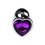 Korek analny srebrny Metal by TOYFA z fioletowym sercem 7 cm - 7