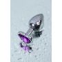 Korek analny srebrny Metal by TOYFA z fioletowym sercem 7 cm - 12