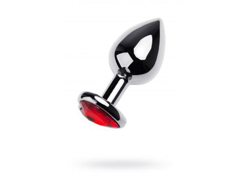 Korek analny metalowy TOYFA z czerwonym kryształkiem 8 cm - 2