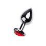 Korek analny metalowy TOYFA z czerwonym kryształkiem 8 cm - 8