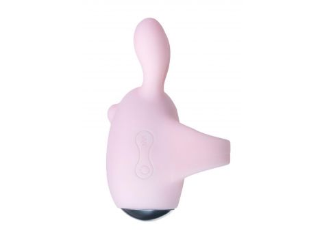 JOS VITA Wibrujące jajko na palec z nakładką, pudrowy róż, silikon 8,5 cm - 6
