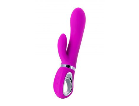 JOS JOLY, Vibrator with clitoral stimulator with WOW mode, silicone, fuchsia, 19.6 cm - 4