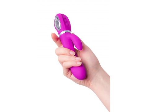 JOS JOLY, Vibrator with clitoral stimulator with WOW mode, silicone, fuchsia, 19.6 cm - 6