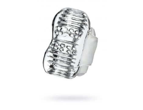Wibrujący masturbator Lingam Khani transparentny 9 cm - 2