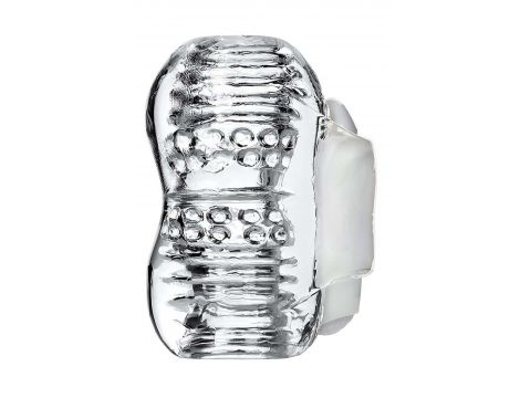 Wibrujący masturbator Lingam Khani transparentny 9 cm - 4