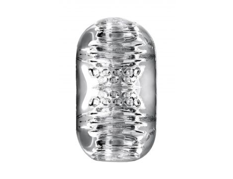 Wibrujący masturbator Lingam Khani transparentny 9 cm