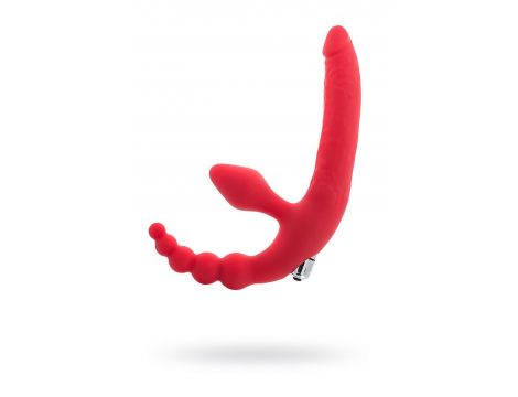 Strapon wibrujący Black&Red silikonowy czerwony 35 cm - 3