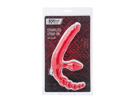Strapon wibrujący Black&Red silikonowy czerwony 35 cm