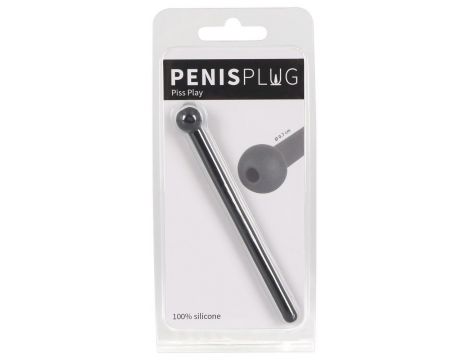Penis plug Piss Play silikonowy Penisplug czarny 11,8 cm - 8