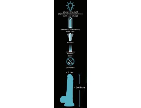 Dildo silikonowe You2Toys świecące w ciemności 20,5 cm - 7