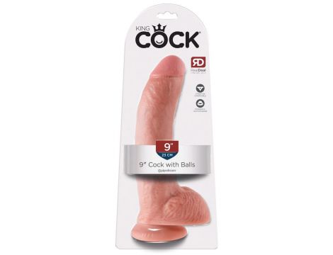 Dildo realistyczne King Cock z jądrami PVC 22,9 cm - 5