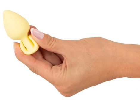 Korek analny Cuties żółty silikonowy 6,5 cm - 5
