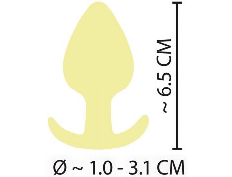Korek analny Cuties żółty silikonowy 6,5 cm - 8