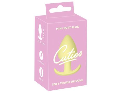 Korek analny Cuties żółty silikonowy 6,5 cm - 6